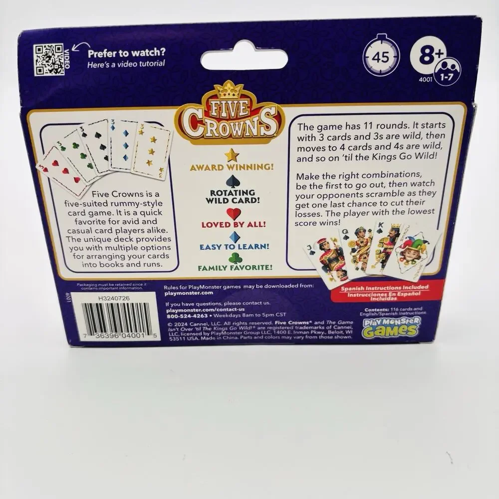Five Crowns The Five Suited Rummy Style Card Game NEW AND SEALED